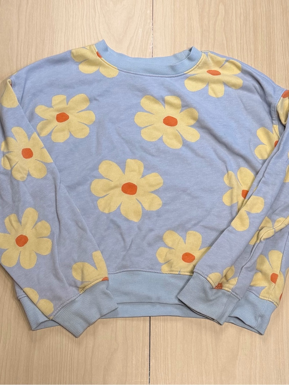 Pastel Blue Floral Crewneck Sweatshirt - Picture 2 of 6